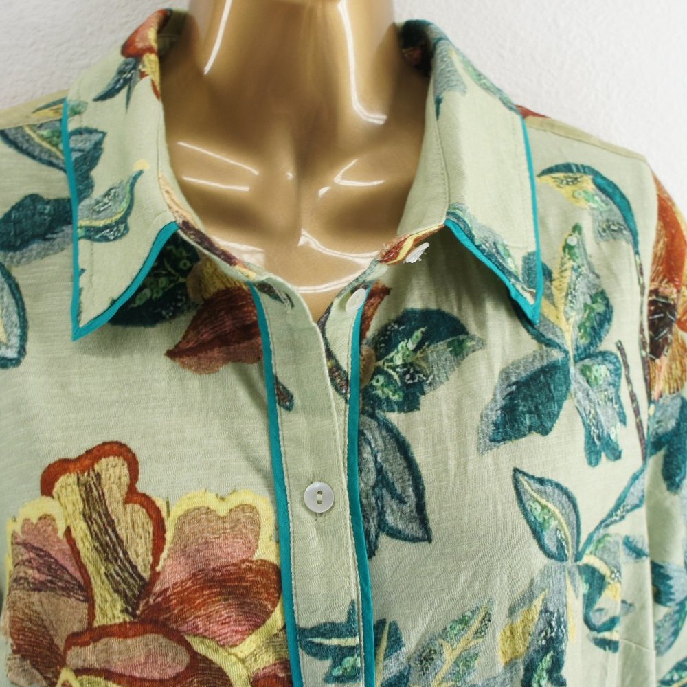 Soft surroundings elna tropical floral tunic blouse size M nwots - Picture 4 of 5